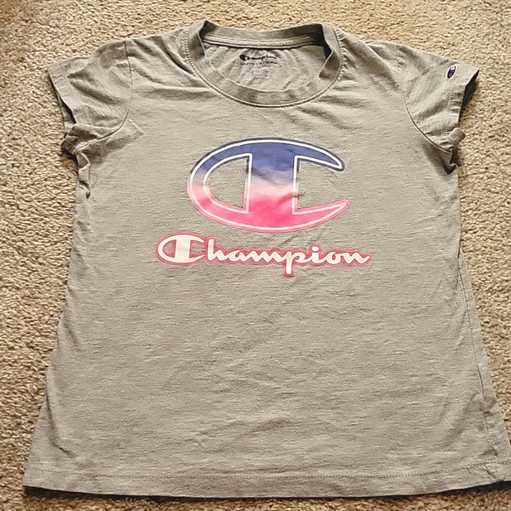 CHAMPION - Girls Medium - Athleticwear - Pink Short Sleeve Authentic Sports